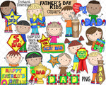 Father's Day Clip Art - Kids Gifts to Dad ClipArt - Papa - Fathers Day Gifts Sublimation Designs