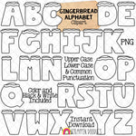 Gingerbread Alphabet ClipArt - Ginger Bread Cookie Letters Clip Art - Punctuation
