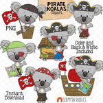 Koala ClipArt - Pirate Ship Koala Bears Graphics - Commercial Use PNG