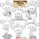 Koala ClipArt - Thanksgiving Koala Bears Graphics - Commercial Use PNG