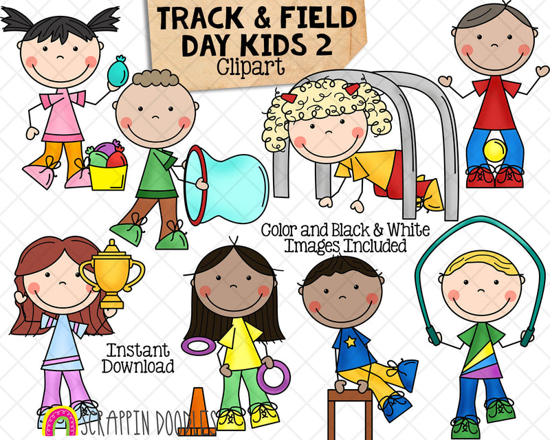 Track and Field Kids 2 - School Tabloid Day - Commercial Use PNG Clip Art