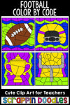 Football Color By Code Templates Commercial Use Number