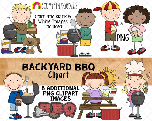 BBQ ClipArt -Barbecue Clipart - Picnic Clipart - Backyard Cookout -Grill Party Food