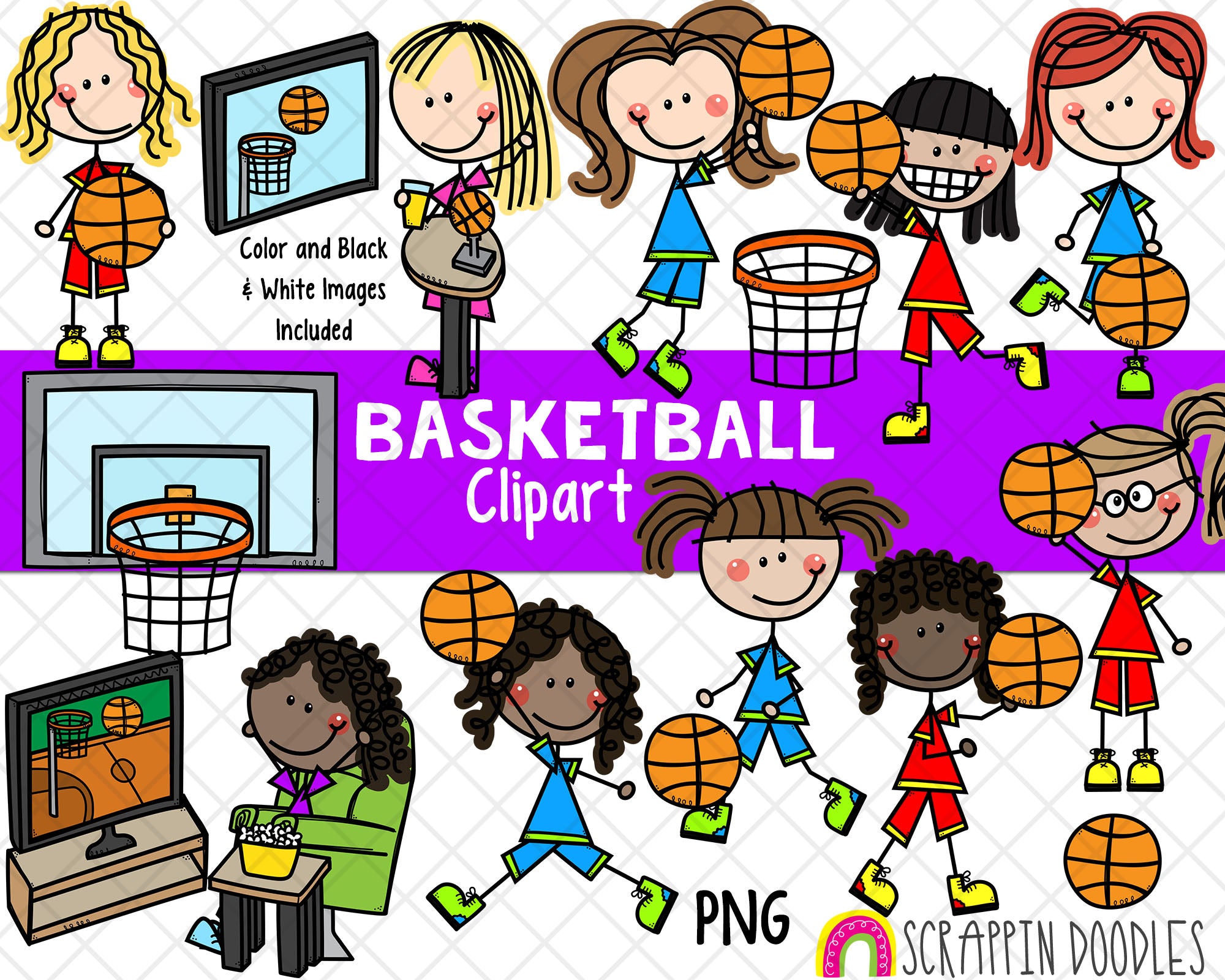 kids playing basketball clip art