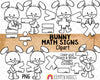 Bunny Holding Math Signs Clip Art - Commercial Use PNG