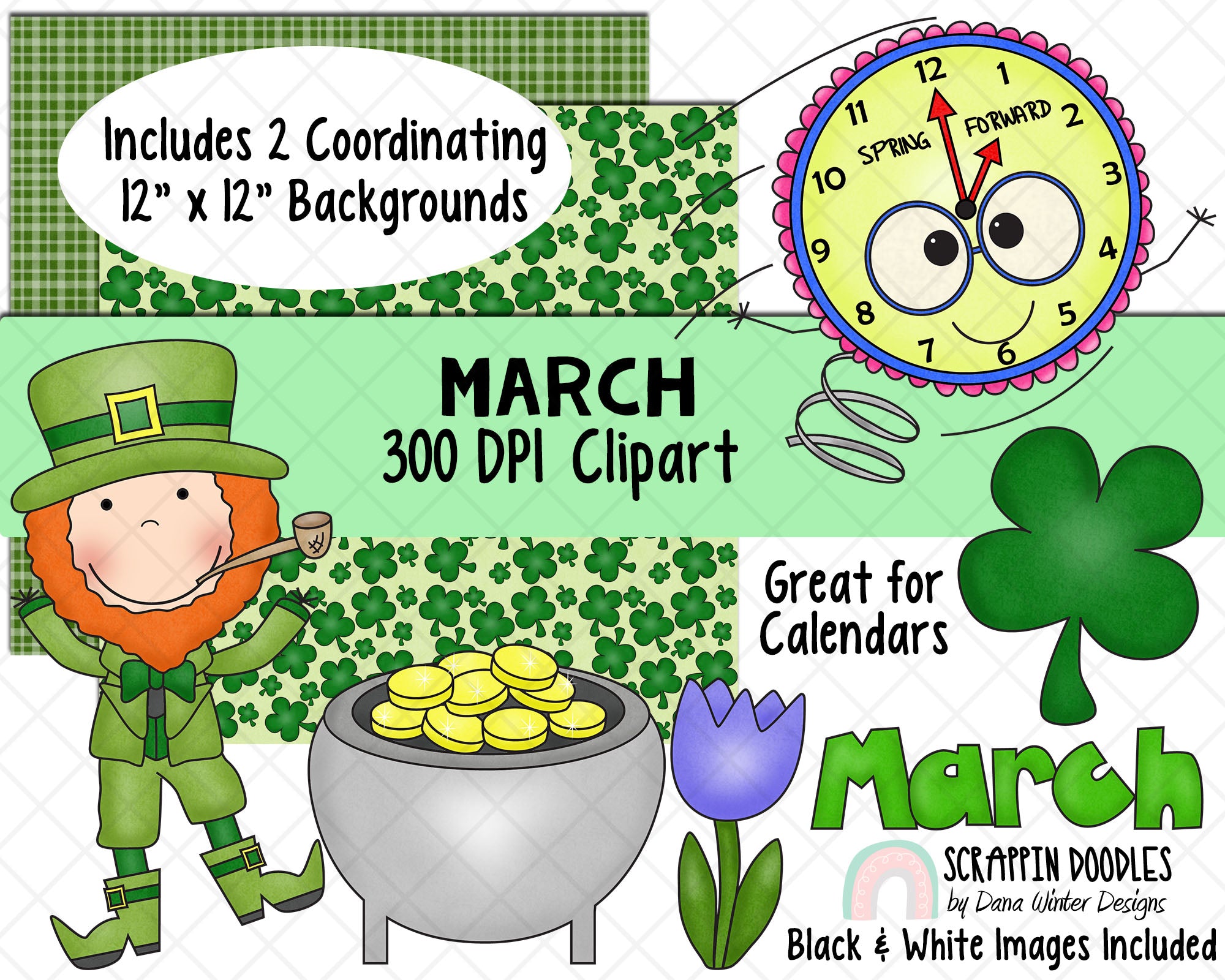 March Calendar Clipart