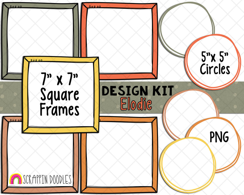 Elodie Design Kit - Cover Page Templates - Digital Planner Backgrounds - Planners Frames and Borders - Customizable Binder Covers