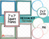 Mermaid Design Kit - Cover Page Templates - Digital Planner Backgrounds - Planners Frames and Borders - Customizable Binder Covers