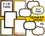 Sunflower Design Kit - Cover Page Templates - Digital Planner Backgrounds - Planners Frames and Borders - Customizable Binder Covers