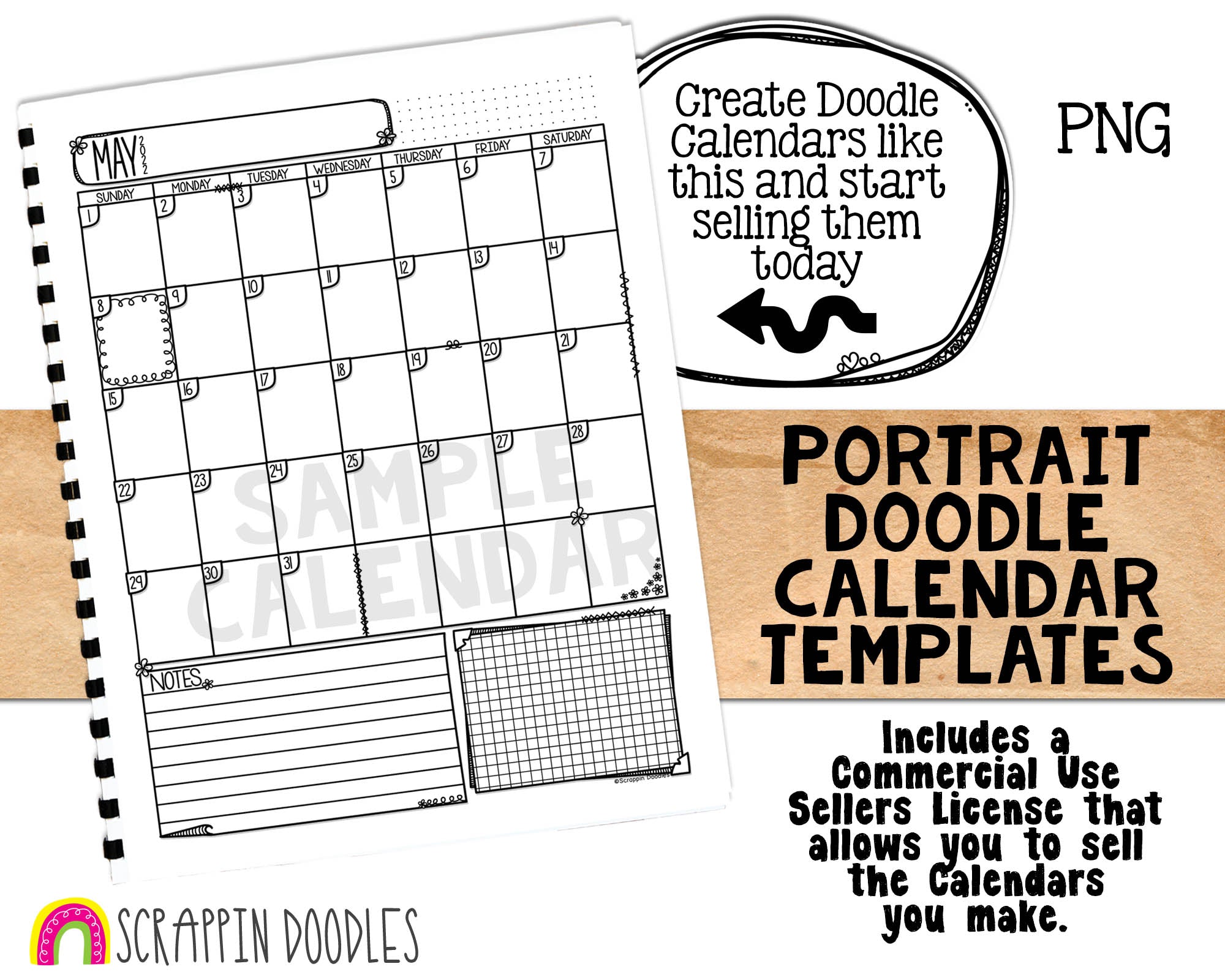 Doodle Calendar Templates - Portrait - Create your own BUJO Doodle sty – Scrappin Doodles doodle-calendar-templates-portrait-create-your-own-bujo-doodle-sty-scrappin-doodles