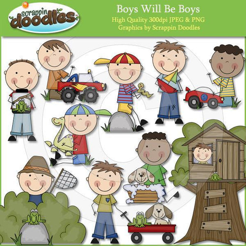 Boys Will Be Boys - Boy Clip Art
