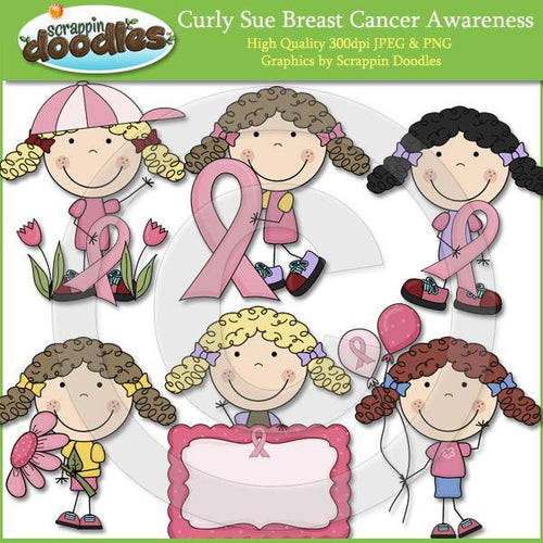 Curly Sue Breast Cancer Awareness Clip Art Download