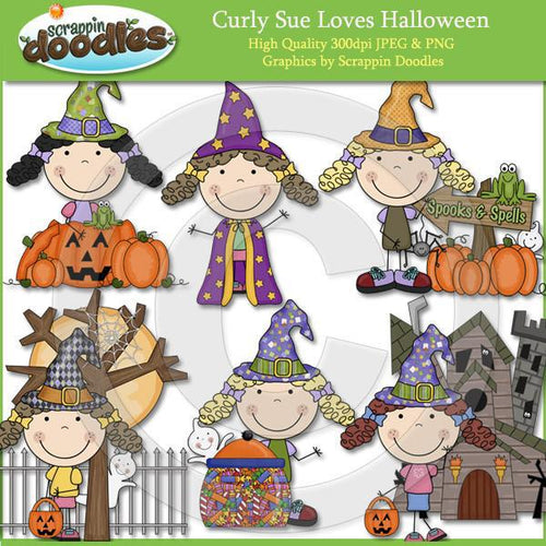 Curly Sue Loves Halloween Clip Art Download