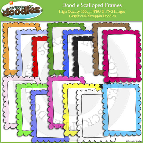 Doodle Scalloped Frames / Borders