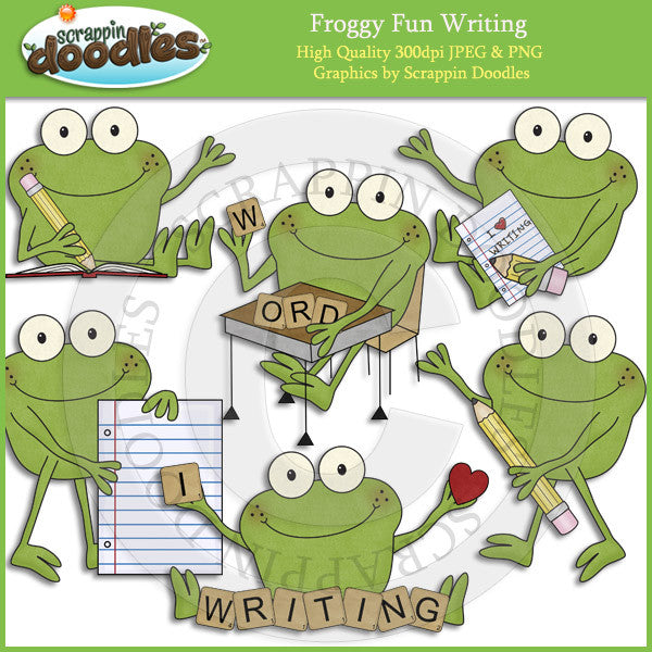 Froggy Fun Writing Clip Art Download