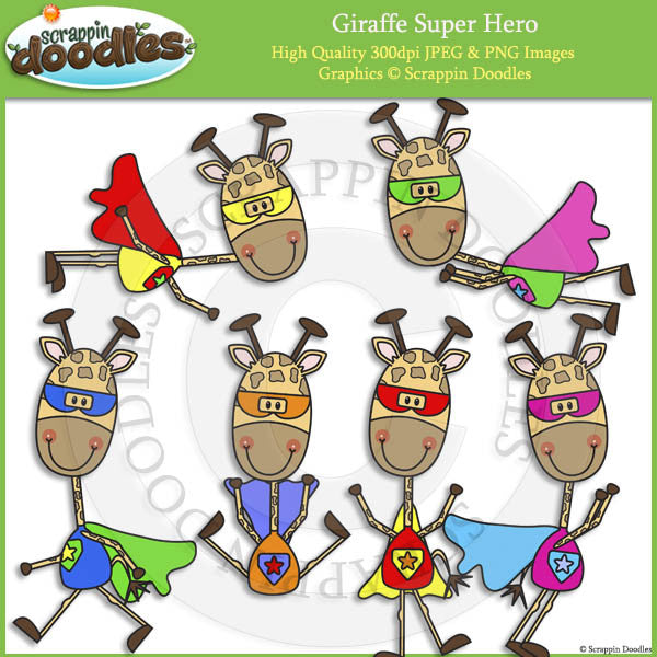 Giraffe Super Hero Clip Art