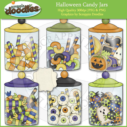 Halloween Candy Jars Clip Art Download