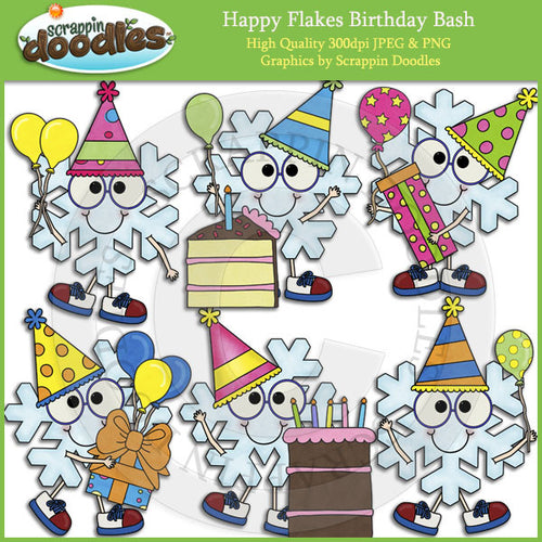 Happy Flakes Birthday Clip Art Download