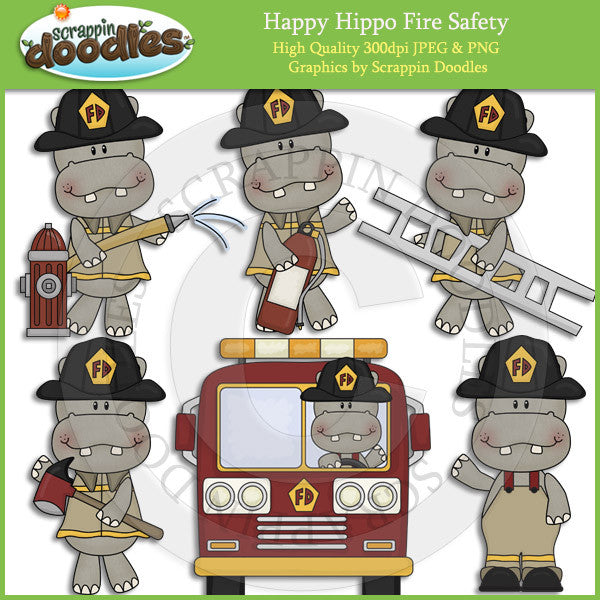 Happy Hippo Fire Safety Clip Art Download
