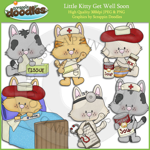 Little Kitty Get Well Soon Clip Art
