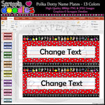 Polka Dotty Editable Desk Name Plates