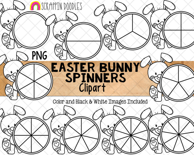 Easter Bunny Spinners ClipArt - Commercial Use PNG