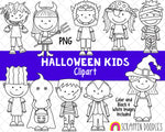 Halloween Clipart - Halloween Dress Up Kids ClipArt - Halloween Costumes Clipart