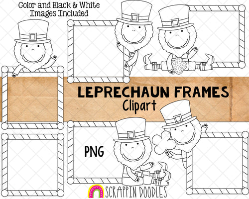 Leprechaun Frames ClipArt - St. Patrick's Day Leprechauns - St Patrick Candy Frame Graphics - Sublimation PNG