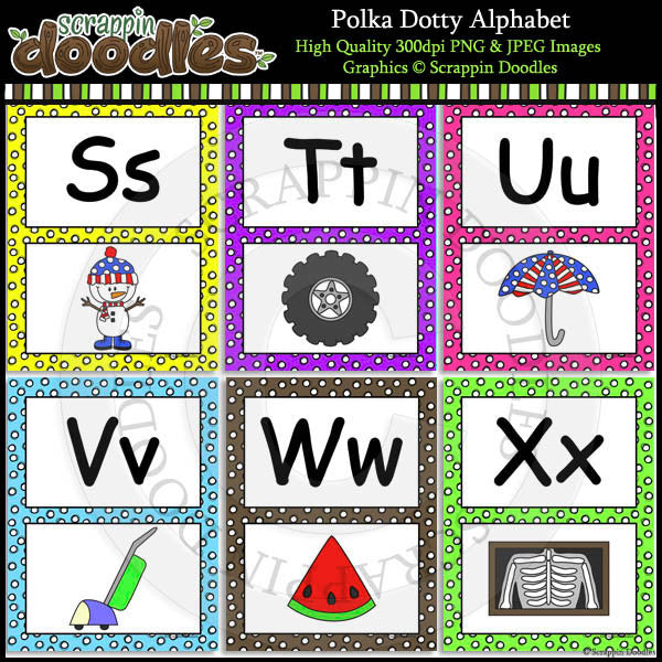 Polka Dotty Alphabet Letter Size Posters