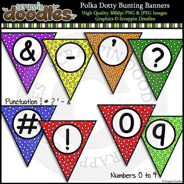Polka Dotty Editable Bunting Banners