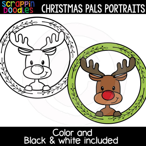 Christmas Pals Portraits Clip Art