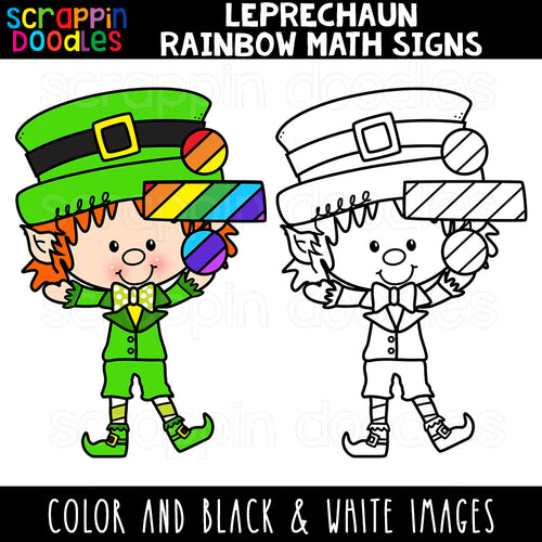 Leprechaun Rainbow Math Signs Clip Art