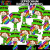 Leprechaun Rainbow Numbers Clip Art