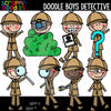 Doodle Boy Detectives Clip Art