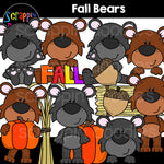 Fall Bears Clip Art Autumn brown black