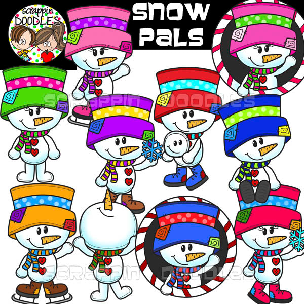 Snow Pals - Cute Snowman Clip Art – Scrappin Doodles for Snowman Clip Art Free Printable