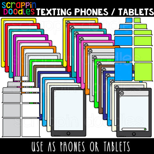 Texting Phones / Tablets Clip Art