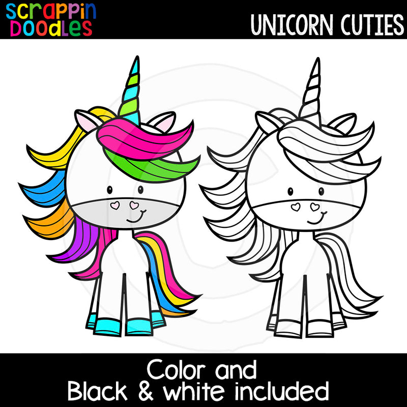 Unicorn Cuties Clip Art Cute Commercial Use