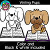Writing Pups Clipart