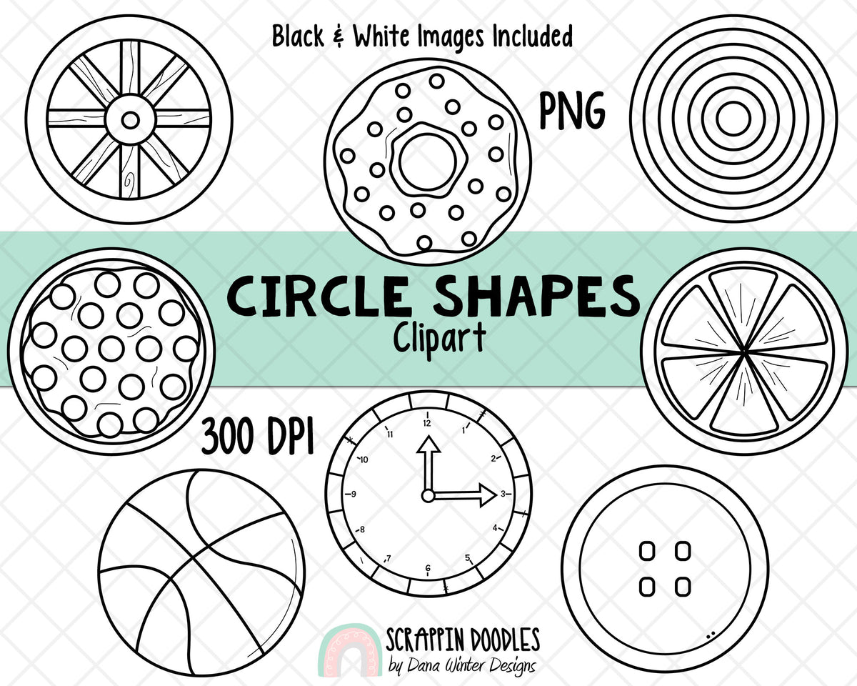 Shapes Clip Art - Real Life Circle Shape ClipArt - Geometric Shapes - 3D Shape Clipart - Math ClipArt - Real Life Shape Graphics - 2D Shapes