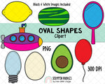 Shapes Clip Art - Real Life Oval Shapes ClipArt - Geometric Shapes - 3D Shape Clipart - Math ClipArt - Real Life Shape Graphics - 2D Shapes