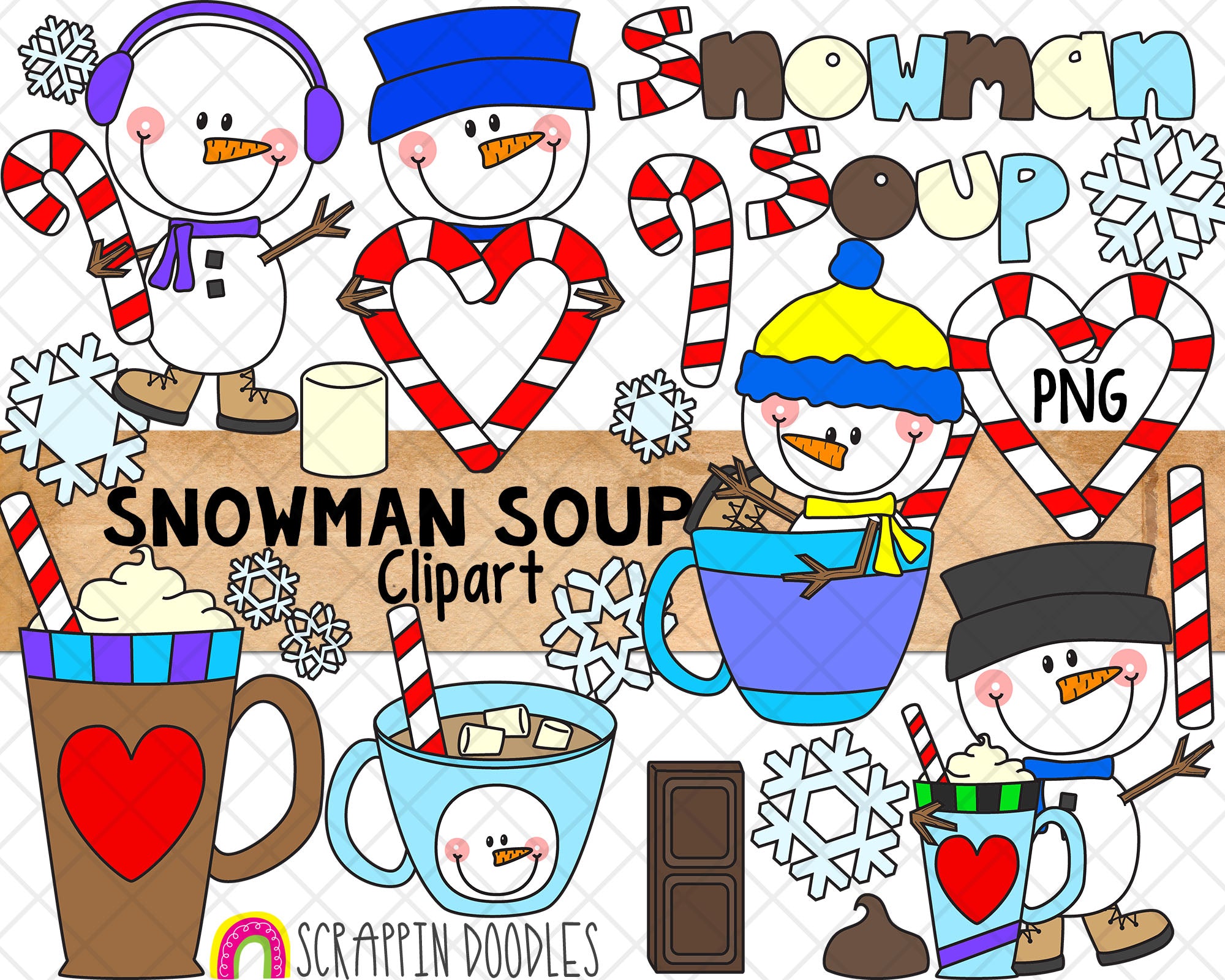 Snowman Soup ClipArt - Hot Chocolate ClipArt - Cocoa - Snowmen ...