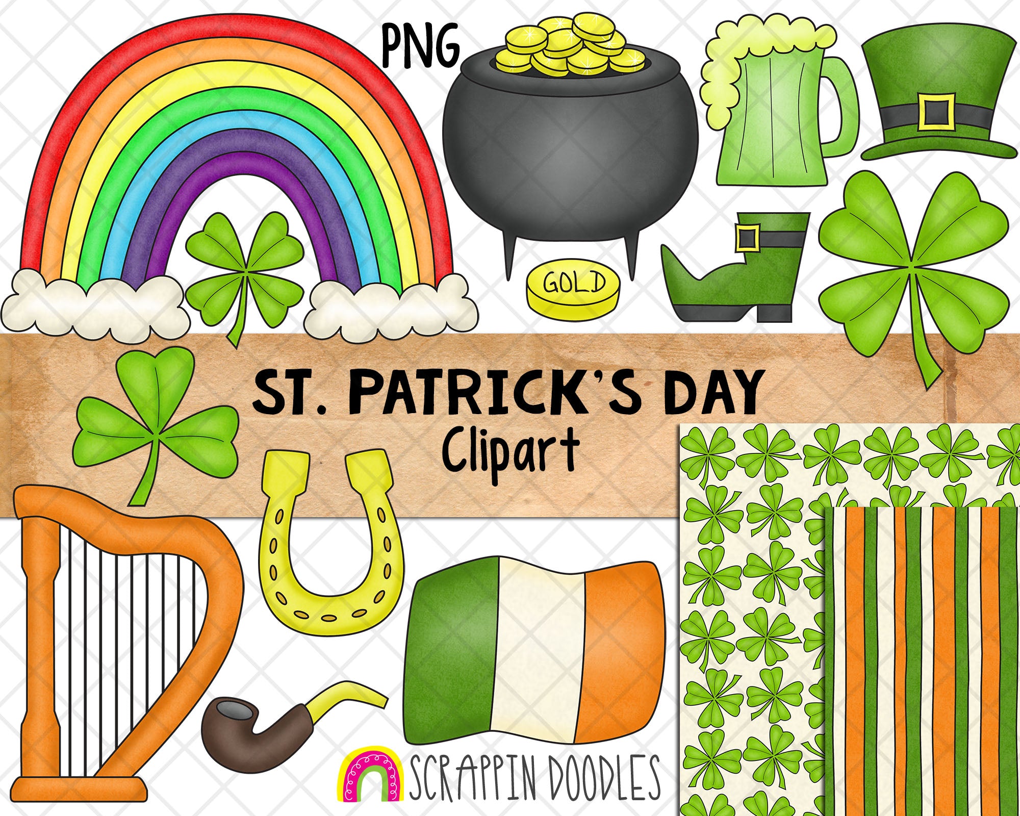 St. Patrick's Day ClipArt - St Patricks Day Pot of Gold - Irish