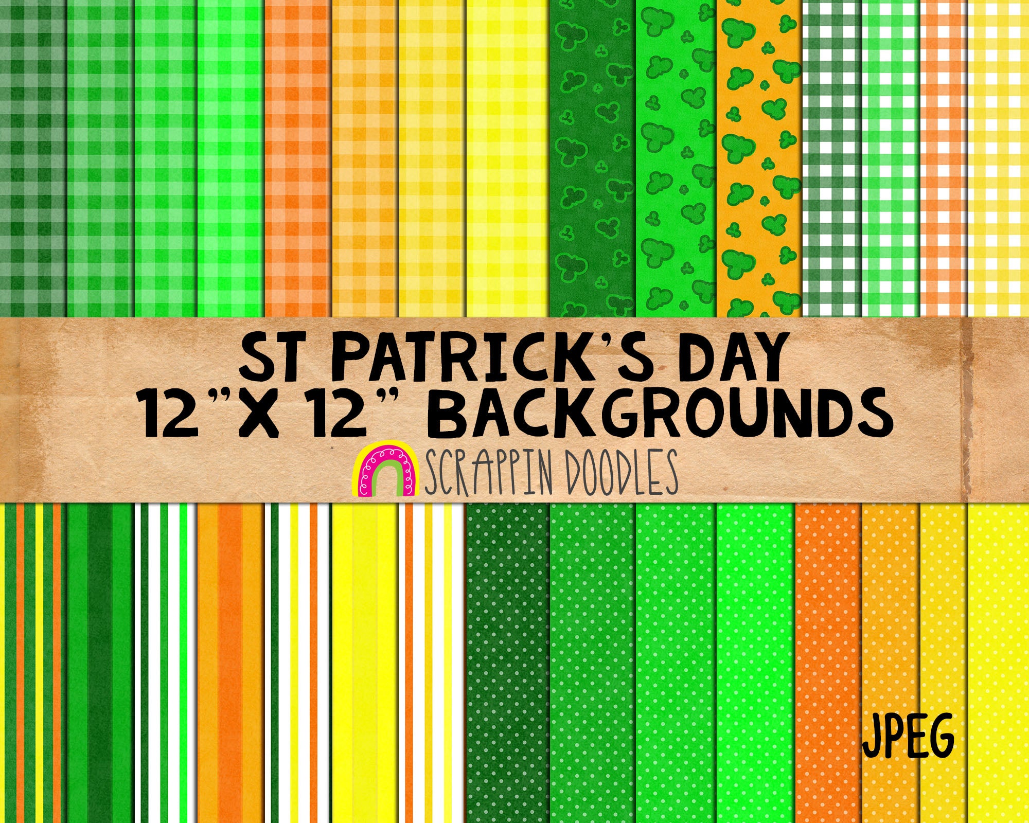 St Patricks Day Backgrounds Graphic by Fun Digital · Creative Fabrica
