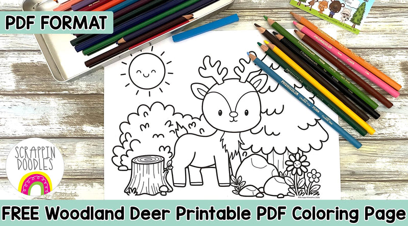 FREE Woodland Deer Coloring Page