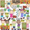 100 Days Smarter ClipArt - One Hundred Days of School - 100th - Commercial Use PNG Sublimation