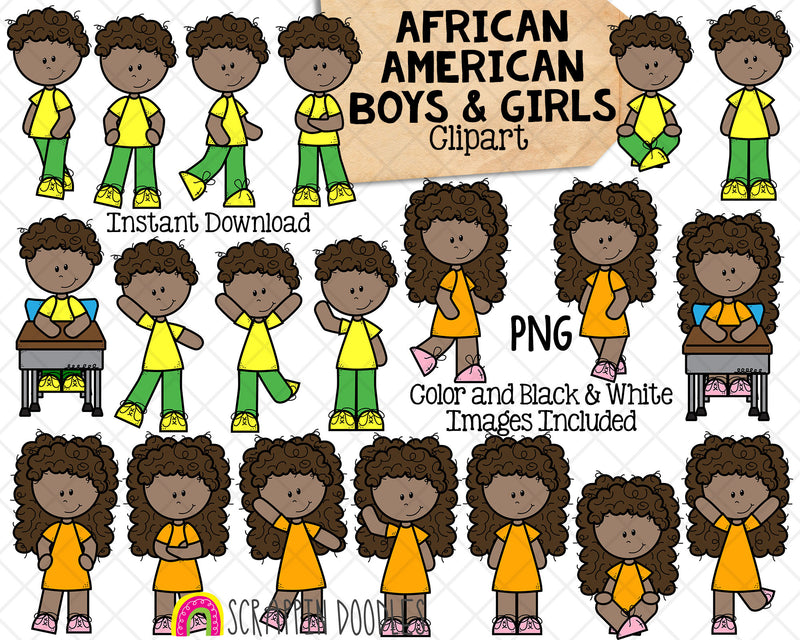 Multicultural Kids Clip Art Bundle
