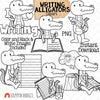 Alligator ClipArt - Alligators Writing Graphics - Spelling - Author - School - Commercial Use PNG Sublimation