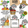 Autumn Sharks Clip Art - Grey Shark Clipart - Baby Shark - Commercial Use PNG Sublimation