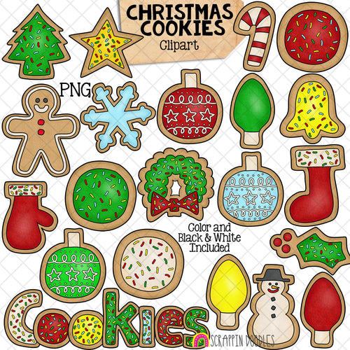 Christmas Cookies Clip Art - Ginger Bread - Sugar Cookie - Icing - Making Cookies - Commercial Use PNG Sublimation